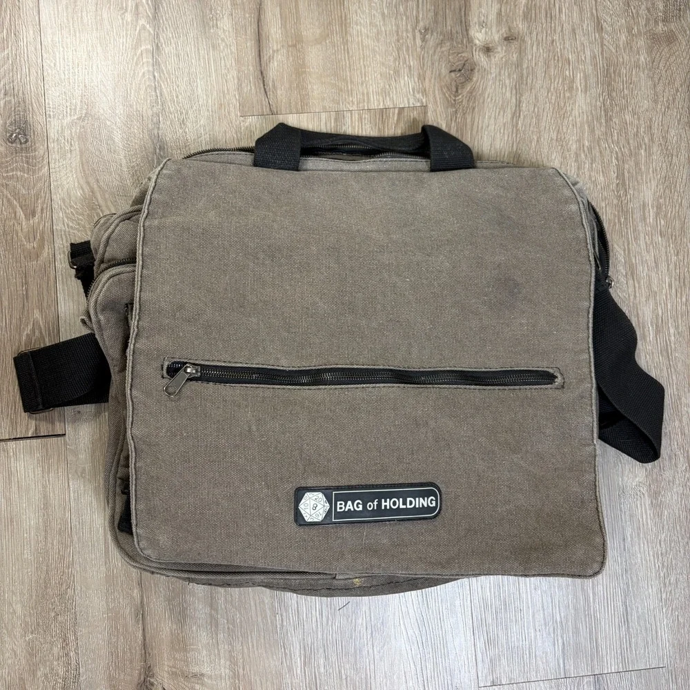Bag of Holding THINK GEEK Dungeons and Dragons Gray Canvas Messenger Backpack